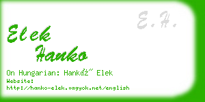 elek hanko business card